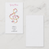 Carte De Visite aquarelle fleurs musique treize clef (Devant / Derrière)