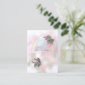 Carte De Visite Aquarelle Fleurs Or Frame Professionnel tendance (Debout devant)