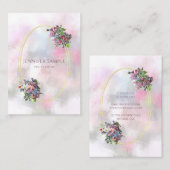 Carte De Visite Aquarelle Fleurs Or Frame Professionnel tendance (Devant / Derrière)