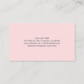 Carte De Visite Aquarelle Fleurs Pastel Cadre rose et blanc (Dos)