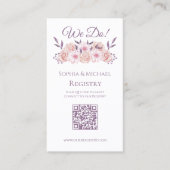 Carte De Visite Aquarelle Fleurs Roses-Mariages - Registre-enregis (Devant)