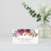 Carte De Visite Aquarelle Fleurs sauvages floraux (Debout devant)