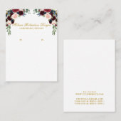 Carte De Visite Aquarelle Floral Écran d'oreille or (Devant / Derrière)