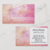 Carte De Visite *~* Aquarelle Floral Lavender Peach Dusty Rose (Devant / Derrière)