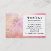 Carte De Visite *~* Aquarelle Floral Lavender Peach Dusty Rose (Dos)
