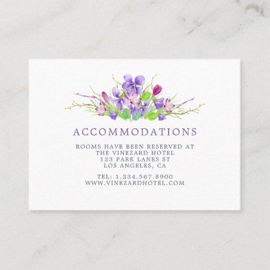 Carte De Visite Aquarelle Floral Mariage été (Devant)