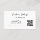 Carte De Visite Aquarelle Floral QR Code Planificateur d'événement (Dos)