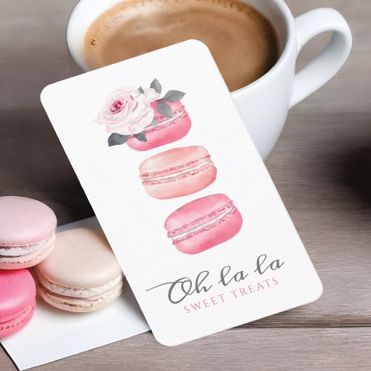 Carte De Visite Aquarelle Floral rose Macaron Boulangerie & sucrer