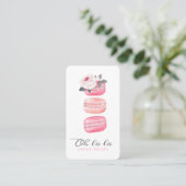 Carte De Visite Aquarelle Floral rose Macaron Boulangerie & sucrer (Debout devant)