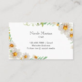 Carte De Visite Aquarelle Floral Rustique Cuisine Restauration (Dos)