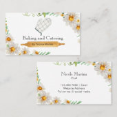 Carte De Visite Aquarelle Floral Rustique Cuisine Restauration (Devant / Derrière)