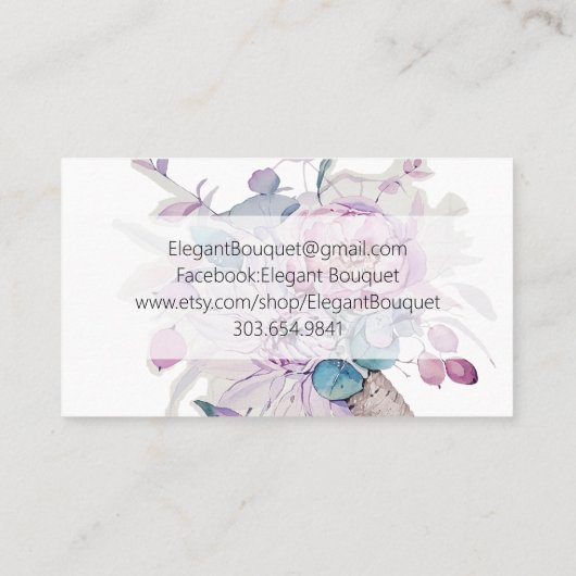 Carte De Visite Aquarelle florale (Dos)