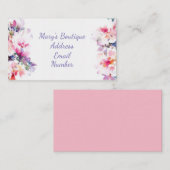 Carte De Visite Aquarelle florale (Devant / Derrière)