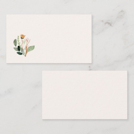 Carte de visite aquarelle florale (Devant / Derrière)