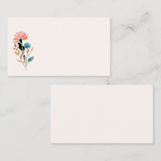 Carte De Visite Aquarelle florale (Devant / Derrière)