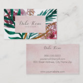 Carte De Visite Aquarelle florale (Devant / Derrière)