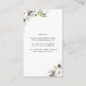 Carte De Visite Aquarelle florale blanche et or élégant (Dos)