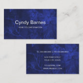 Carte De Visite Aquarelle Florale Bleue Royal (Devant / Derrière)