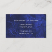 Carte De Visite Aquarelle Florale Bleue Royal (Dos)