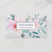 Carte De Visite Aquarelle florale Blush & Sage (Devant)