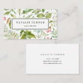 Carte De Visite Aquarelle florale botanique (Devant / Derrière)