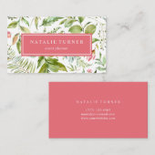 Carte De Visite Aquarelle florale botanique (Devant / Derrière)