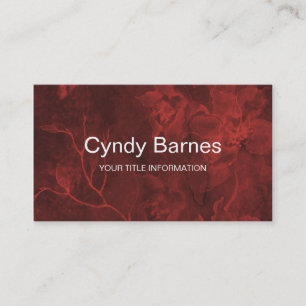 Carte De Visite Aquarelle florale brillante rouge