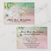 Carte De Visite *~* Aquarelle florale céleste Parties scintillant  (Devant / Derrière)