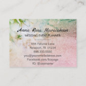 Carte De Visite *~* Aquarelle florale céleste Parties scintillant  (Dos)