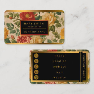 Carte De Visite Aquarelle florale Collection Vintage tendance