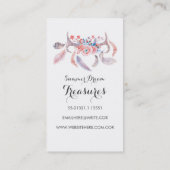 Carte De Visite aquarelle florale de boho de crâne (Dos)