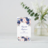 Carte De Visite Aquarelle florale de la marine (Debout devant)