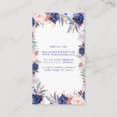 Carte De Visite Aquarelle florale de la marine (Dos)