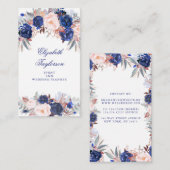 Carte De Visite Aquarelle florale de la marine (Devant / Derrière)