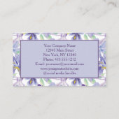 Carte De Visite Aquarelle florale de l'Iris jaune violet Petite (Dos)