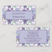 Carte De Visite Aquarelle florale de l'Iris jaune violet Petite (Devant / Derrière)