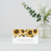 Carte De Visite Aquarelle florale de tournesol (Debout devant)
