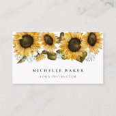 Carte De Visite Aquarelle florale de tournesol (Devant)