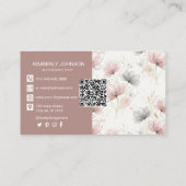 Carte de visite aquarelle florale douce (Dos)