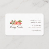 Carte De Visite Aquarelle florale du coeur mou et capricieux (Dos)