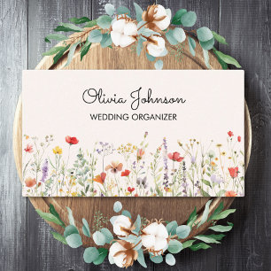 Carte De Visite Aquarelle florale estivale de fleurs sauvages colo