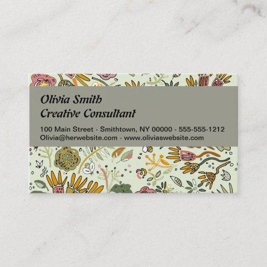 Carte De Visite Aquarelle Florale Fleurs d'abeille Élégante Modern (Devant)