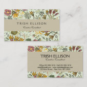 Carte De Visite Aquarelle Florale Fleurs d'abeille Élégante Modern (Devant / Derrière)