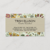 Carte De Visite Aquarelle Florale Fleurs d'abeille Élégante Modern (Dos)