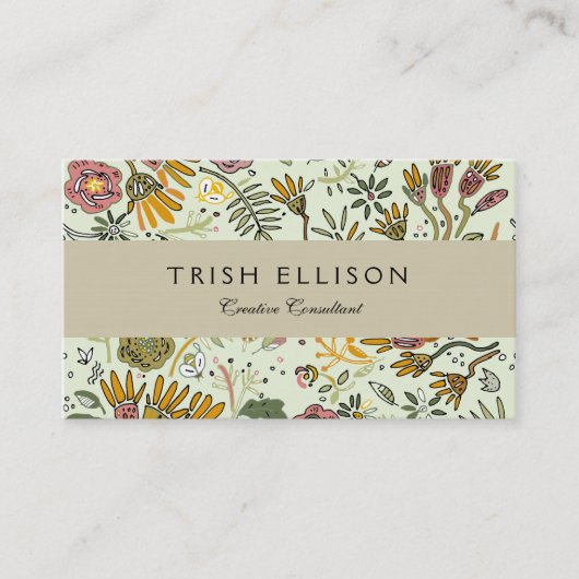 Carte De Visite Aquarelle Florale Fleurs d'abeille Élégante Modern (Devant)