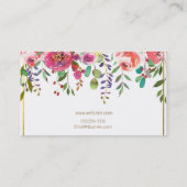 Carte De Visite Aquarelle Florale Fleurs Or Moderne Glamor (Dos)