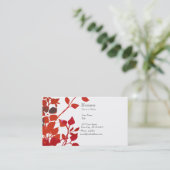 Carte De Visite Aquarelle Florale Fleurs rouges modernes en blanc (Debout devant)