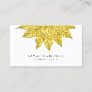 Carte De Visite Aquarelle florale jaune de la fleur de Lotus  