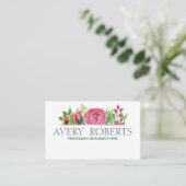 Carte De Visite Aquarelle florale moderne classique (Debout devant)