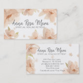 Carte De Visite Aquarelle florale moderne d'abrégé sur doux de *~* (Devant / Derrière)